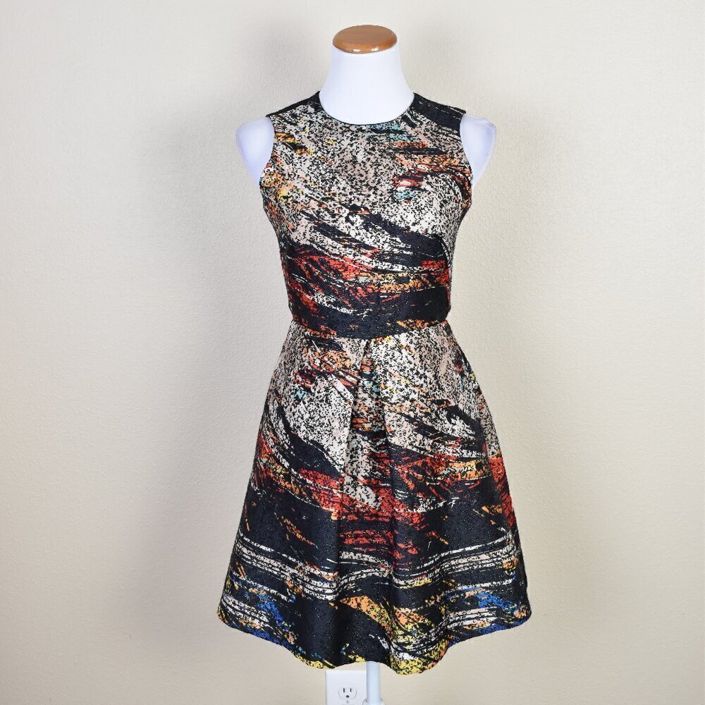 Hunter Bell Stevie Printed Cutout Shimmer Dress - 0